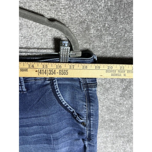 Seven7 Skinny Easy Fit Jeans Womens Size 12 Stretch Distressed Blue Denim - Picture 13 of 16